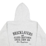 Womens Grey Bricklayers Union Local #28 Hooded Pullover XL Cotton Blend Casual