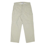 COLUMBIA Mens Cotton Blend Relaxed Cargo Trousers Beige W32 L27 Outdoor Utility