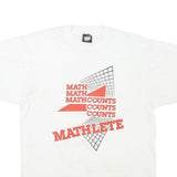 THE BEST Mens White Graphic T-Shirt L Short Sleeve Crew Neck Math Counts