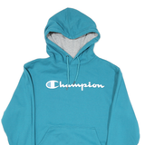CHAMPION Mens Blue Pullover Hoodie S Cotton Blend Sweatshirt Casual Style