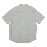 WOOLRICH Mens Grey Cotton Blend Short Sleeve Shirt L Casual Lightweight