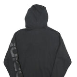 ADIDAS Womens Black Full Zip Hoodie UK 10 Logo Sleeve Print Casual