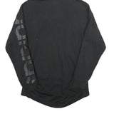 ADIDAS Womens Black Full Zip Hoodie UK 10 Logo Sleeve Print Casual