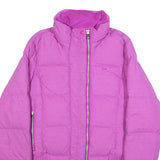 NIKE Womens Purple Zip Up Polyester Puffer Jacket M Lightweight Outerwear