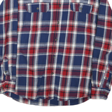 FADED GLORY Mens Blue & Red Check Cotton Shirt XL Casual Long Sleeve Button