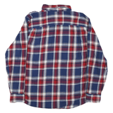 FADED GLORY Mens Blue & Red Check Cotton Shirt XL Casual Long Sleeve Button