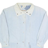 CURRENT SEEN Womens Blue Cotton Button Jacket S Plain Lightweight Casual Style