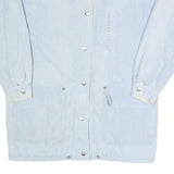 CURRENT SEEN Womens Blue Cotton Button Jacket S Plain Lightweight Casual Style