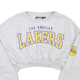 NBA Womens Grey Los Angeles Lakers Crew Neck XS Cropped Cotton Sweatshirt