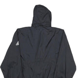 ADIDAS Mens Black Nylon Hoodie Jacket S Plain Sports Training Lightweight Zip