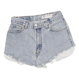 LEVI'S Womens Shorts Blue Denim Regular Fit S W26 Distressed Frayed Hem