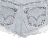 LEVI'S Womens Shorts Blue Denim Regular Fit S W26 Distressed Frayed Hem