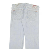 TRUE RELIGION Mens Jeans Blue Regular Straight Denim Light W36 L33 Zip Cotton