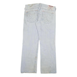 TRUE RELIGION Mens Jeans Blue Regular Straight Denim Light W36 L33 Zip Cotton