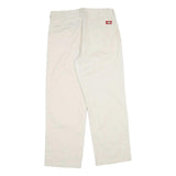 DICKIES Mens Cotton Beige Regular Fit Straight Leg Trousers W32 L29 Workwear
