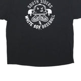MAJESTIC Mens Black White Sox Baseball Graphic T-Shirt 2XL Short Sleeve Crew