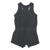 NIKE Womens Black Playsuit Cotton Blend Racerback M Casual Summer Drawstring