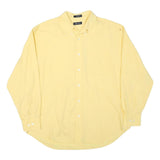 NAUTICA Mens Yellow Cotton Blend Shirt L Classic Long Sleeve Button Down