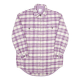 LEE Mens Purple & White Check Flannel Zip Jacket XS Shirt Style Lightweight