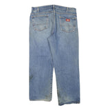 DICKIES Mens Blue Regular Straight Denim Jeans W38 L27 Workwear Zip Closure