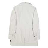 JACK WOLFSKIN Womens White Jacket UK 12 Polyester Classic Zip Belted Outdoor