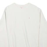 CHAMPION Mens White Crew Neck S Sweatshirt Cotton Blend Casual Pullover