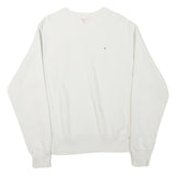 CHAMPION Mens White Crew Neck S Sweatshirt Cotton Blend Casual Pullover