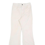 LEVI'S Womens Cotton Blend Cream Regular Flared Trousers W24 L32 Stylish Comfort