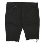 TRUE RELIGION Mens Shorts Black Casual Cotton Blend 2XL W44 Cut-Off Denim