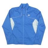 ADIDAS Womens Blue & Light Blue Zip Sports Jacket L Polyester Blend Casual