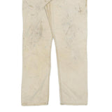 CARHARTT Mens Cotton Blend Beige Relaxed Straight Trousers W32 L30 Workwear Zip