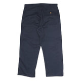 DICKIES Mens Polyester Blend Navy Regular Straight Trousers W38 L29 Workwear Zip