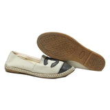CHANEL Espadrille Womens Shoes Leather White & Black UK 3 Flats Casual Luxury