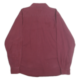 WRANGLER Mens Maroon Cotton Blend Shirt L Button Pockets Casual Workwear