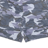 Mens Grey Camouflage Cargo Shorts 2XL W40 Cotton Blend Casual Utility