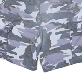 Mens Grey Camouflage Cargo Shorts 2XL W40 Cotton Blend Casual Utility