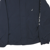 NAUTICA Mens Navy Blue Zip Jacket XL Polyester Blend Plain Nautica Sleeve Logo