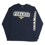 JANSPORT Mens Navy Blue Punahou Graphic T-Shirt XL Long Sleeve Crew Neck