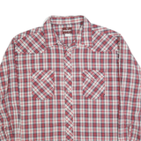 WRANGLER Mens Red & Blue Check Shirt 2XL Western Cotton Blend Long Sleeve Casual