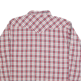WRANGLER Mens Red & Blue Check Shirt 2XL Western Cotton Blend Long Sleeve Casual