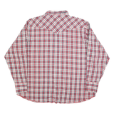 WRANGLER Mens Red & Blue Check Shirt 2XL Western Cotton Blend Long Sleeve Casual