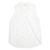 CALVIN KLEIN JEANS Womens White Sleeveless Shirt M Cotton Blend Casual Top