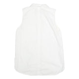 CALVIN KLEIN JEANS Womens White Sleeveless Shirt M Cotton Blend Casual Top