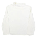 LUI JO Womens White Printed Top Long Sleeve Roll Neck S Cotton Blend Casual