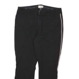 ANTHROPOLOGIE Womens Polyester Blend Black Slim Straight Trousers W31 L24 Side