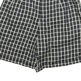 LIZSPORT Womens Shorts Blue & Cream Check UK 4 W24 Casual Polyester Blend