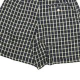 LIZSPORT Womens Shorts Blue & Cream Check UK 4 W24 Casual Polyester Blend