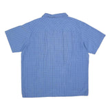 COLUMBIA Mens Blue Check Shirt 2XL Polyester Blend Outdoor Button Shirt
