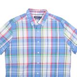 NAUTICA Mens Blue & Red Check Shirt XL Casual Cotton Button-Down Short Sleeve