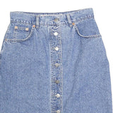 DAVID JACKSON Womens Blue Mini Denim Cotton Blend Button Front Skirt S